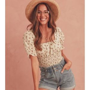 Park Adelyn White Blouse with Flowers